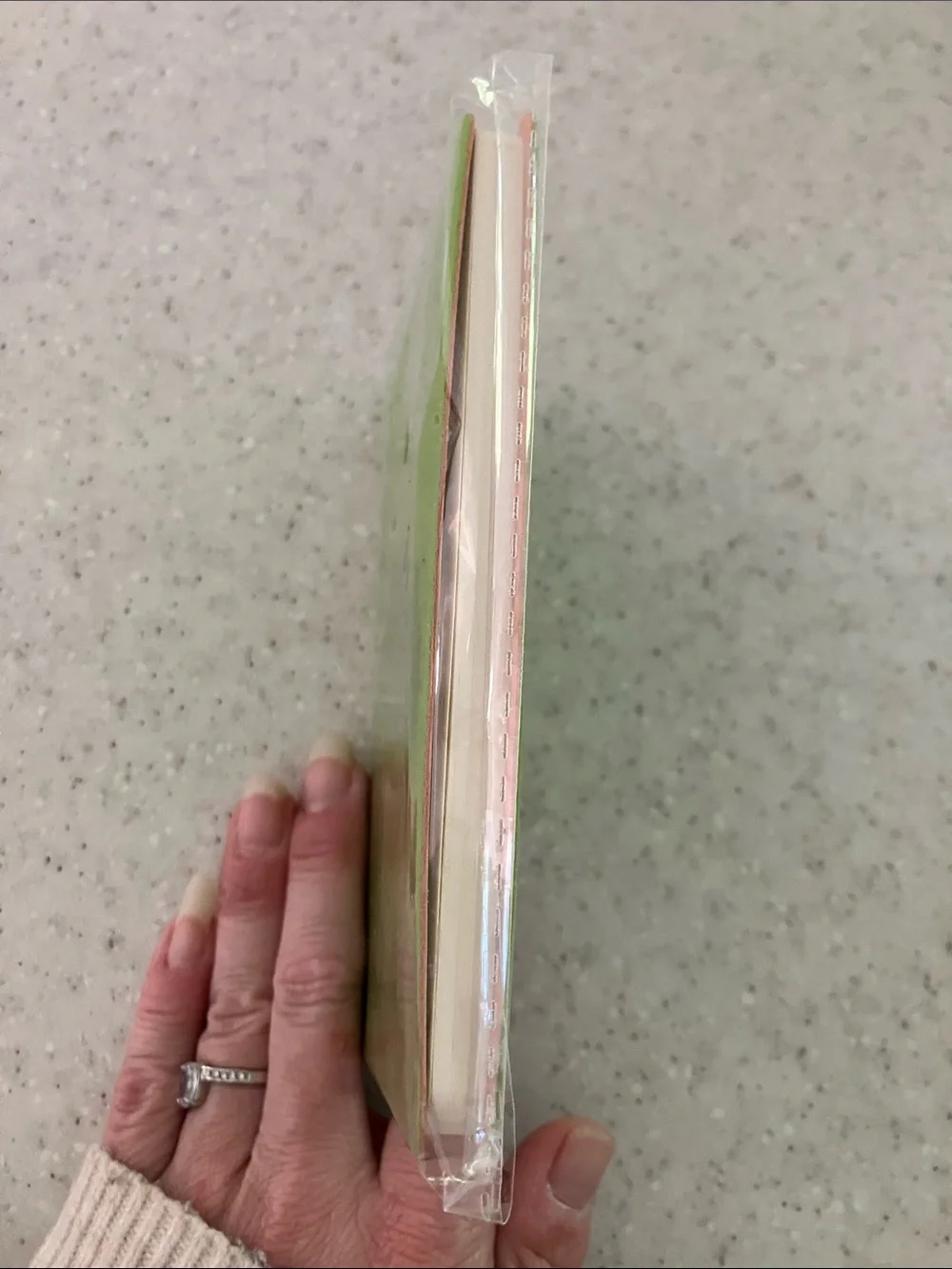 Pocket Notebook With Lined Pages, Ribbon Bookmark and Retractable Pencil